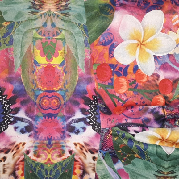 Womens xl tropical floral snake print - Picture 2 of 12